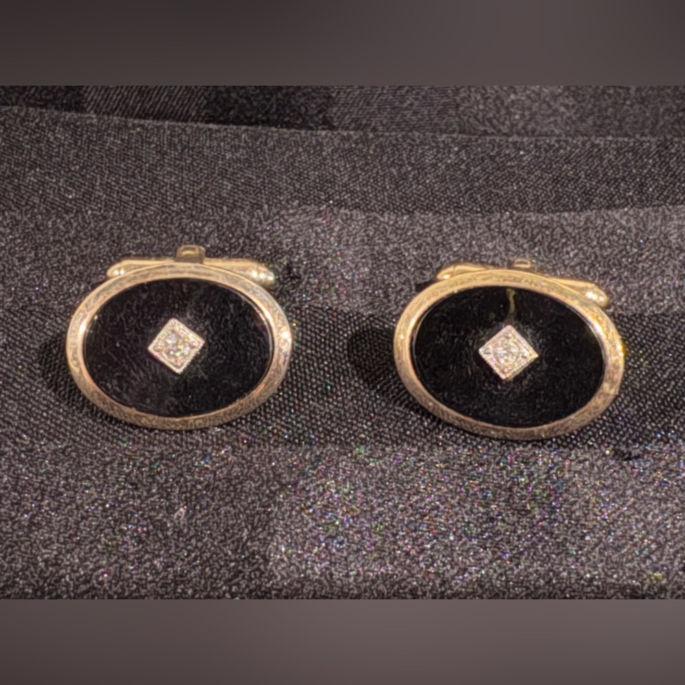Elegant Black and Gold Cufflinks